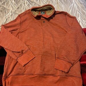 G.H. Bass & Co. Men's Burnt Orange Sweater with Sherpa Collar